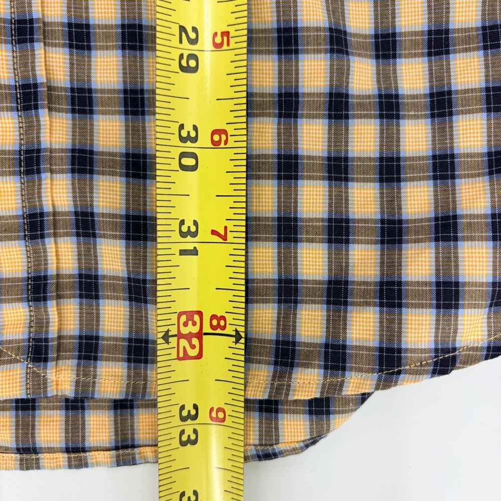 Daniel Cremieux Collection Shirt Mens Medium Blue Yellow Check Italian Fabric - Picture 6 of 6